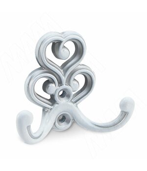 ROME Крючок двухрожковый белый/серебро винтаж