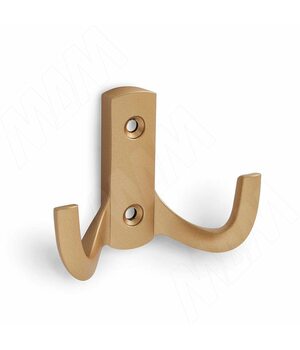 Крючок двухрожковый золото матовое