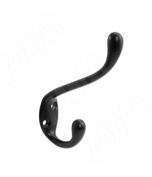 Крючок двухрожковый L-большой, черный матовый