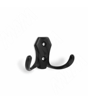 Крючок двухрожковый черный матовый