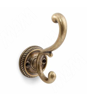 Крючок двухрожковый бронза состаренная