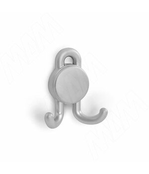 Крючок двухрожковый хром матовый