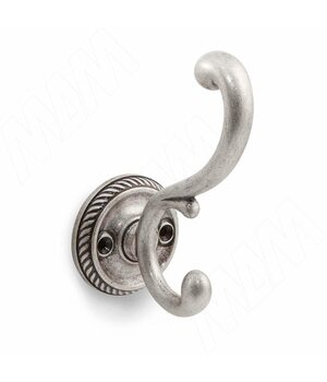 Крючок двухрожковый серебро состаренное