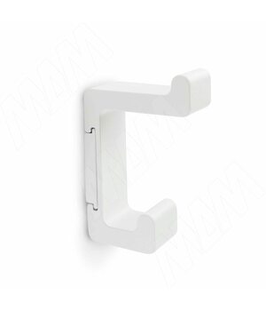 Крючок двухрожковый белый матовый