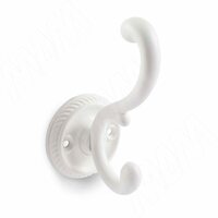 Крючок двухрожковый белый матовый