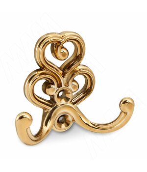 ROME Крючок двухрожковый золото темное