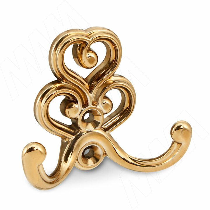 ROME Крючок двухрожковый золото темное