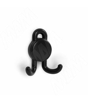 Крючок двухрожковый черный матовый