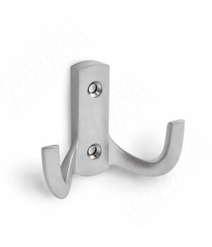 Крючок двухрожковый хром матовый