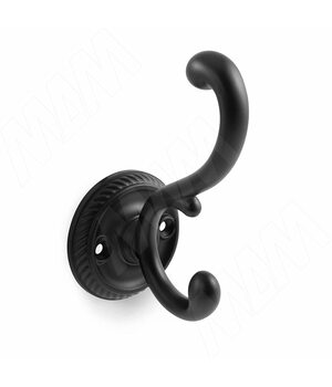 Крючок двухрожковый черный матовый