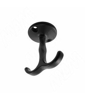 Крючок двухрожковый черный матовый