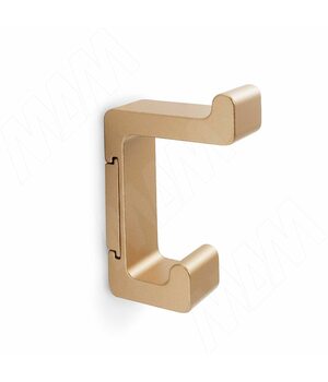 Крючок двухрожковый золото матовое