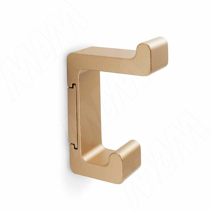 Крючок двухрожковый золото матовое