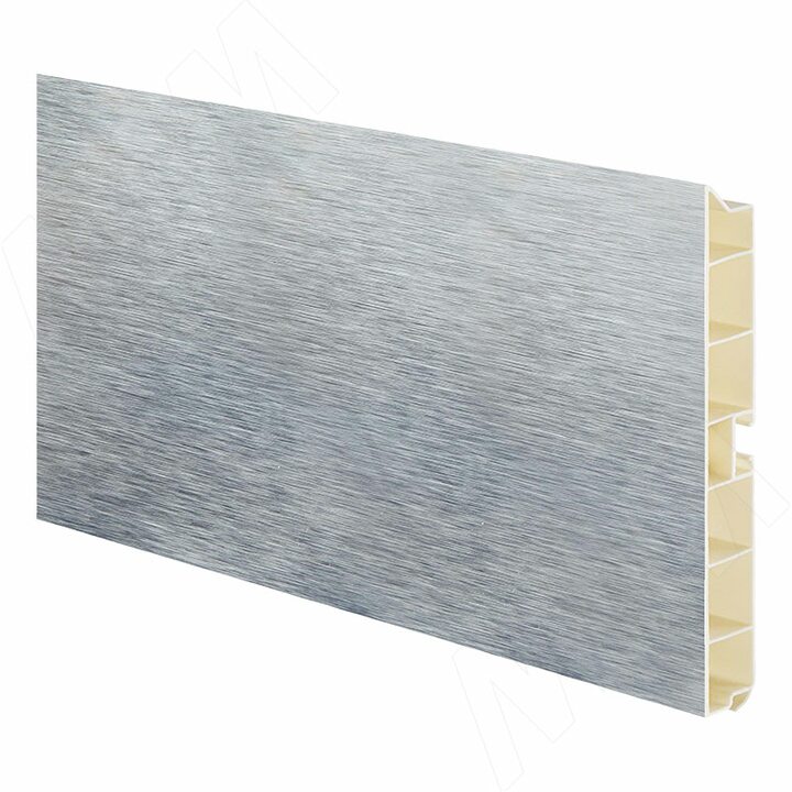 Цоколь пластиковый (высота 150, длина 4000 мм), алюминий шлифованый