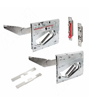 Kinvaro T-SLIM Soft-close, комплект поворотно-подъемных механизмов без заглушек для деревянных фасадов, коэффициент мощности 250-550
