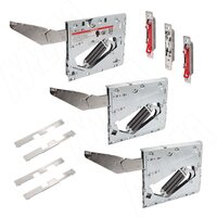 Kinvaro T-SLIM Soft-close, комплект поворотно-подъемных механизмов без заглушек для деревянных фасадов, коэффициент мощности 1500-3375