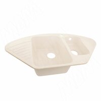 ECO-14 Мойка кварцевая угловая, бежевый, 930x500, 900x900