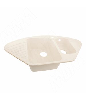 ECO-14 Мойка кварцевая угловая, бежевый, 930x500, 900x900