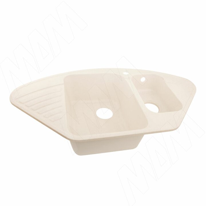 ECO-14 Мойка кварцевая угловая, бежевый, 930x500, 900x900