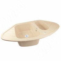 CORNER 960E Мойка мрамор угловая, песочный, 960x510, B900x900