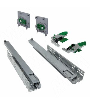 DYNAPRO комплект направляющих, 350 мм, плав. закрывания с масляным амортизатором и 3D креплениями