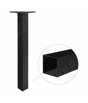 Опора для стола квадратная, 60х60 мм, H710+15 мм, черный муар, 4шт.