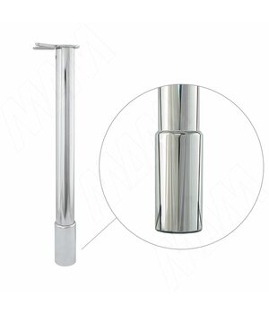 Опора для стола с заглушкой, D60, H700+100мм, хром, 1шт.
