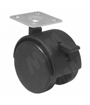 Опора двухколесная с площадкой, D40 мм, со стопором