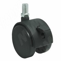 Опора двухколесная с винтом M8, D40 мм, со стопором