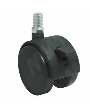 Опора двухколесная с винтом M8, D40 мм, со стопором