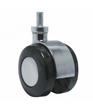 Опора двухколесная с винтом M10, D50 мм, без стопора