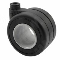 DENVER Опора колесная, прорезиненное колесо, D65 мм, без стопора, черная с серой вставкой