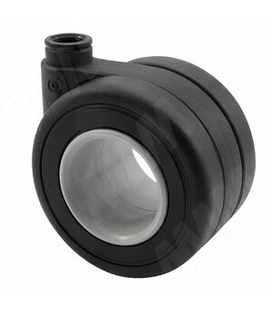 DENVER Опора колесная, прорезиненное колесо, D65 мм, без стопора, черная с серой вставкой