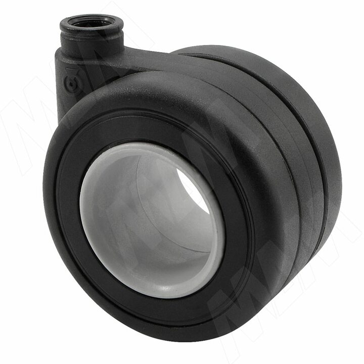 DENVER Опора колесная, прорезиненное колесо, D65 мм, без стопора, черная с серой вставкой