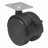 Опора двухколесная с площадкой, D50 мм, со стопором