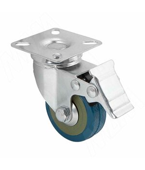 Опора колесная, D50 мм, со стопором, с площадкой