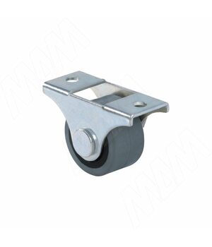 Опора колесная, прямоходная, высота 28 мм, резиновое колесо