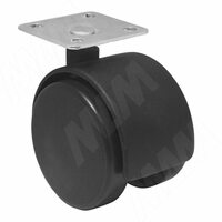 Опора двухколесная с площадкой, D40 мм, без стопора