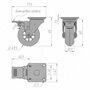 Опора колесная, D50 мм, со стопором, с площадкой, прозрачное колесо