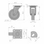 Опора колесная, D75 мм, без стопора, с площадкой