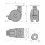 Опора двухколесная с площадкой, D60 мм, со стопором