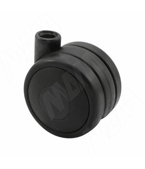 PORTLAND Опора колесная, прорезиненное колесо, D40 мм, без стопора, черная