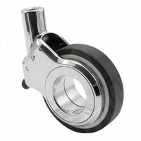 DALLAS Опора колесная, прорезиненное колесо, D60 мм, со стопором, хром