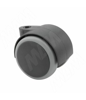 RINO Опора колесная, прорезиненное колесо, D50 мм, без стопора, серая