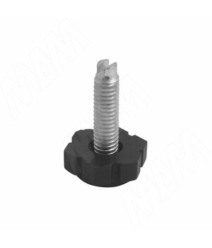 Ножка мебельная с прямым шлицем черная, М8 Х 27