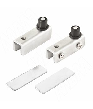 Компл. петель для стекл. двери, хром матовый