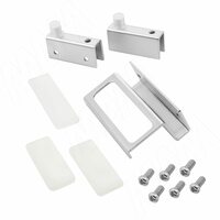 Компл. петель для стекл. двери +ручка, хром