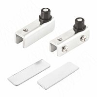 Компл. петель для стекл. двери, хром