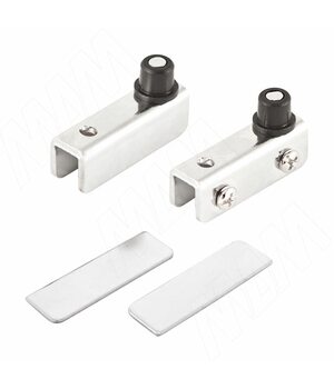 Компл. петель для стекл. двери, хром