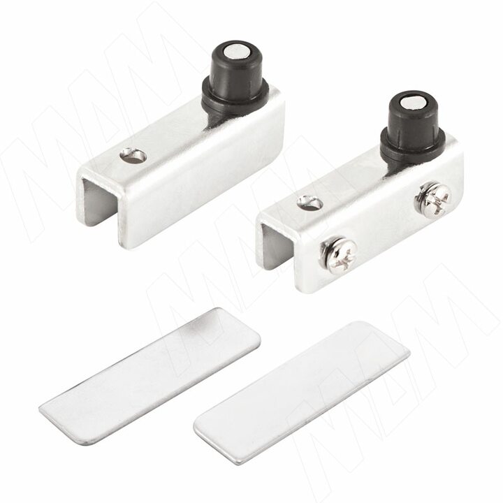 Компл. петель для стекл. двери, хром